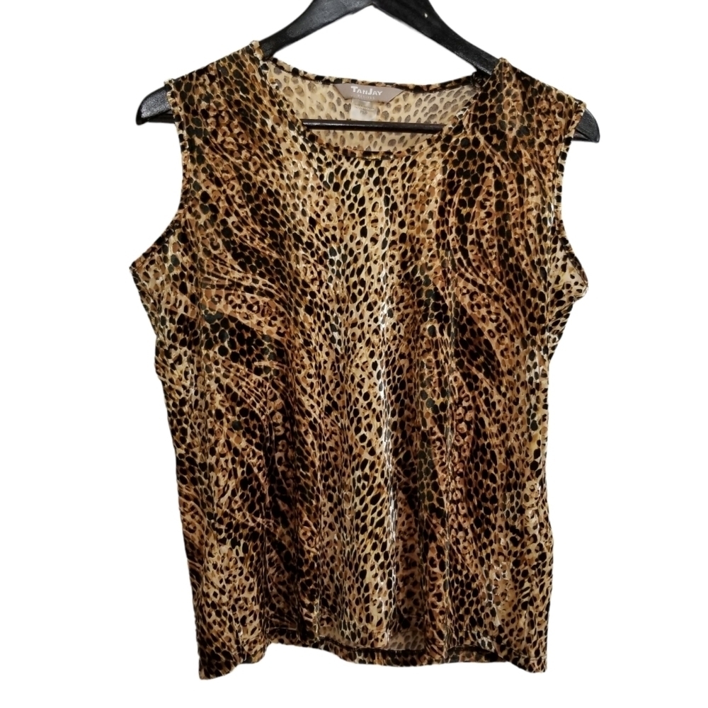 TANJAY petites animal print sleeveless small top